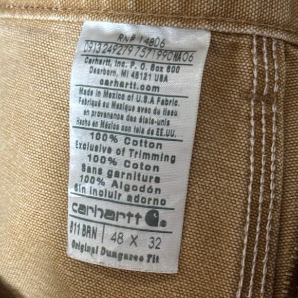 Carhartt B11-BRN Carpenter pants size 48” x 32”. Hammer loop. Tool pockets. - Picture 6 of 8